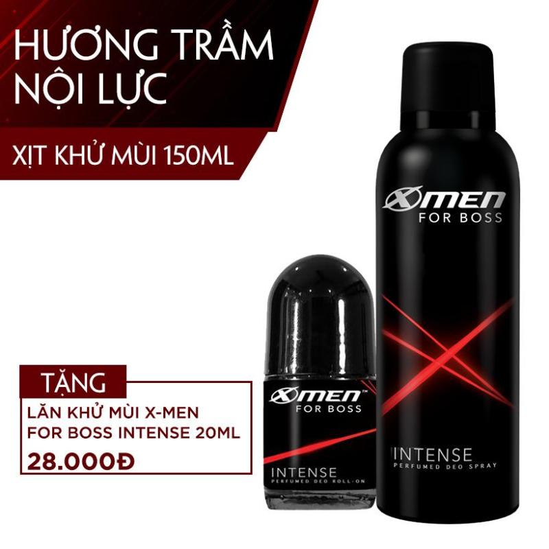 Xịt khử mùi X-Men for Boss Intense 150ml (Tặng Lăn khử mùi X-Men for Boss Intense 20ml) tốt nhất
