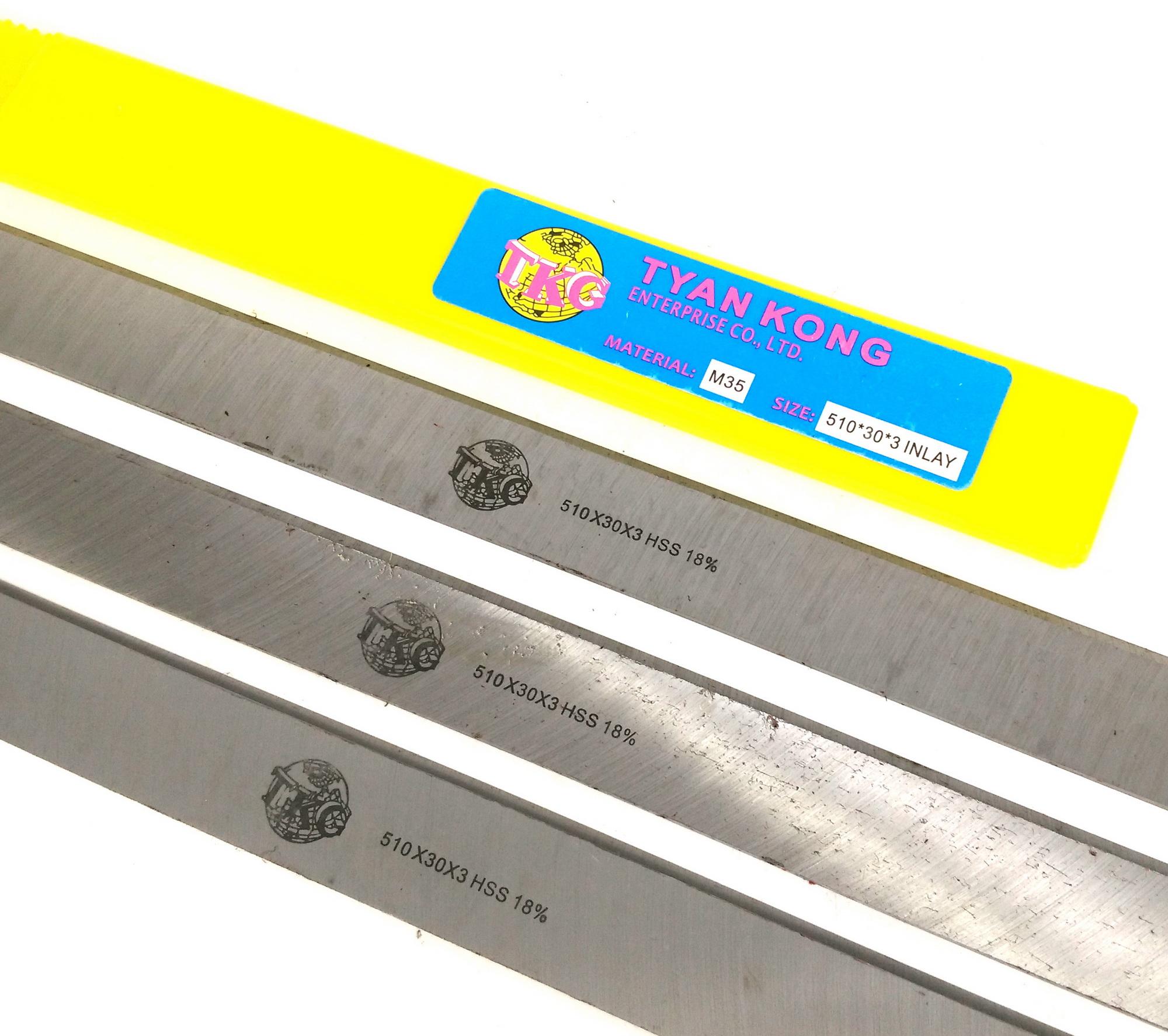 [HCM]LƯỠI DAO BÀO GỖ LIÊN HỢP CÓ ĐÍNH HỢP KIM TKG 510X30X3MM