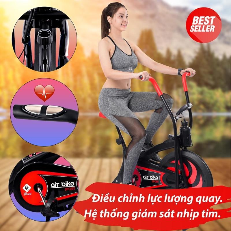 BG - Xe đạp tập thể dục Air bike thiết kế hoàn toàn mới (Red) 2020