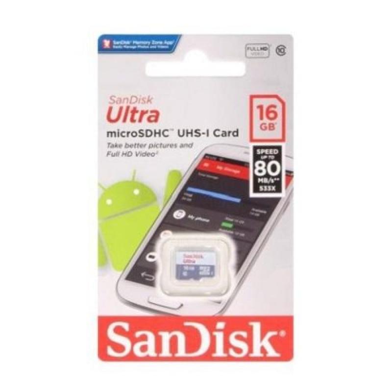 Thẻ nhớ Micro SD Sandisk 16gb class 10 ( Trắng xám )