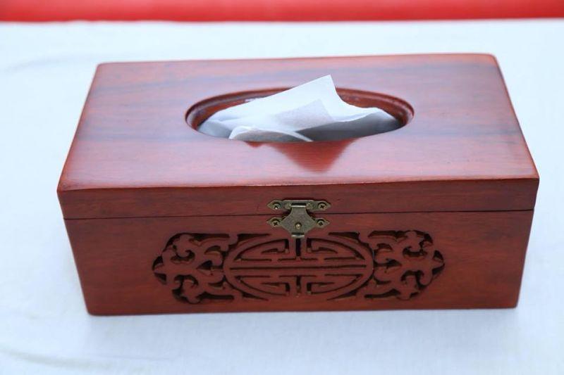 Hộp đựng giấy ăn bằng gỗ tự nhiên trơn cao cấp