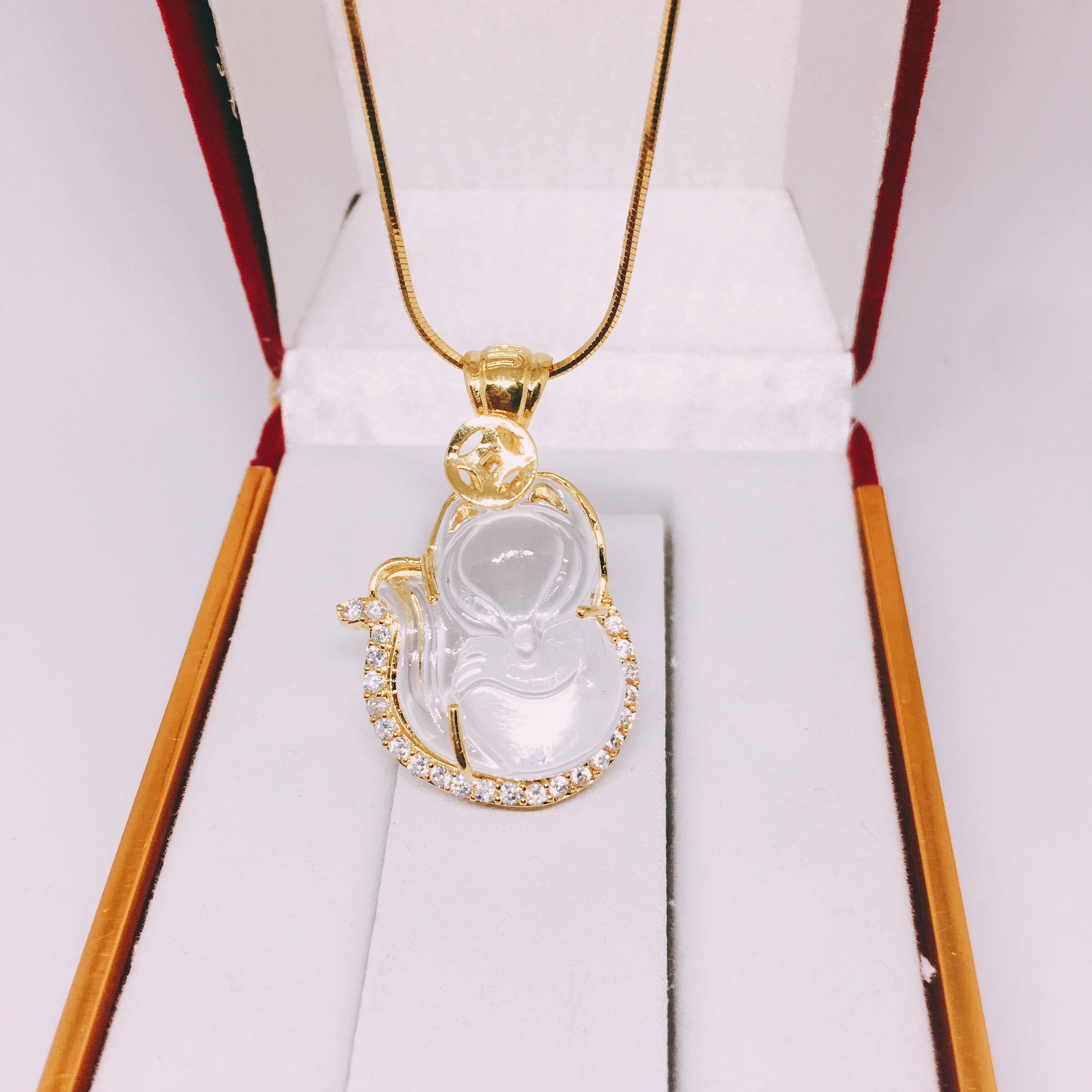 Dây chuyền vàng nữ + mặt phong thủy ( Hồ ly trắng)