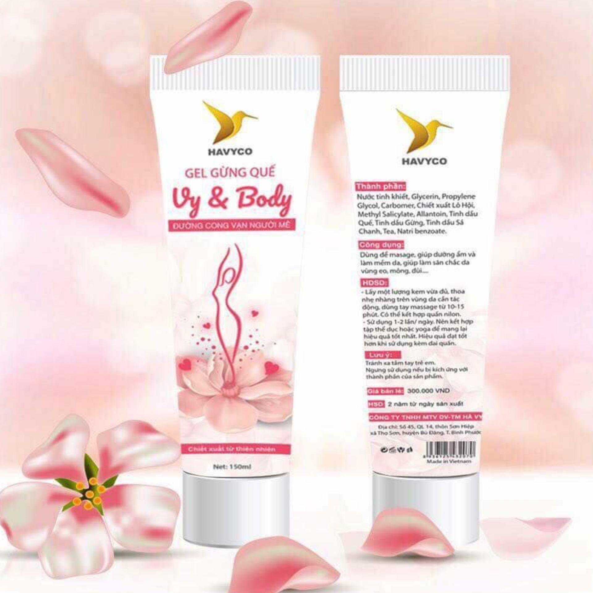 Gel Massage tan mở bụng, đùi Gừng Quế - Vy & Body - 150ml