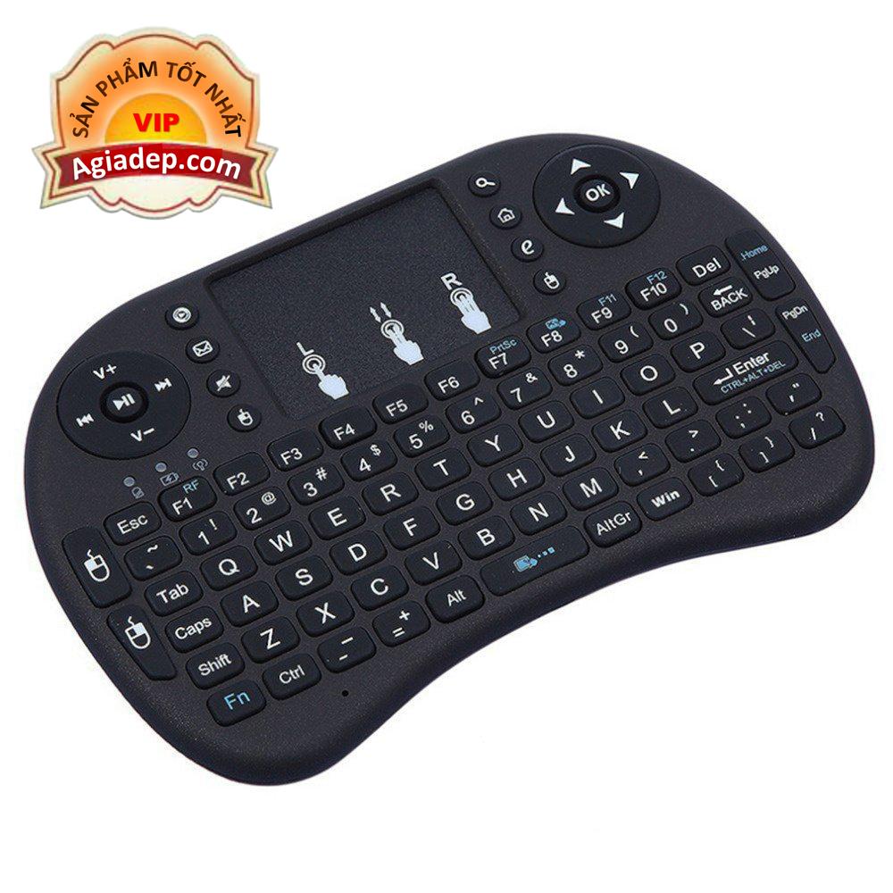 Bàn phím wifi mini keyboard kiêm chuột cảm ứng đa năng cho Smart TV, TV Box, Laptop - Pin sạc Lithium của  Agiadep