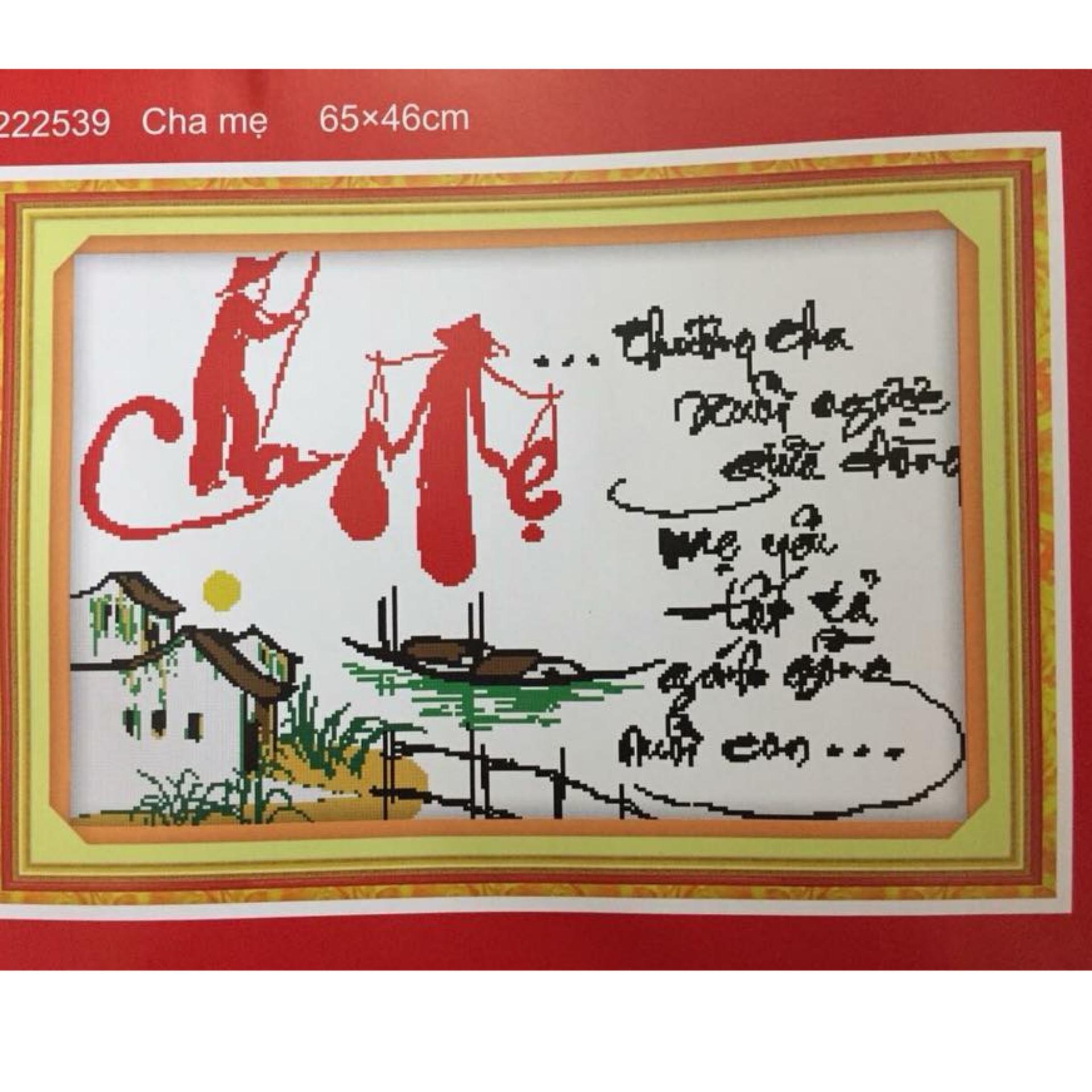 Tranh thêu chữ thập Cha mẹ DLH-222539