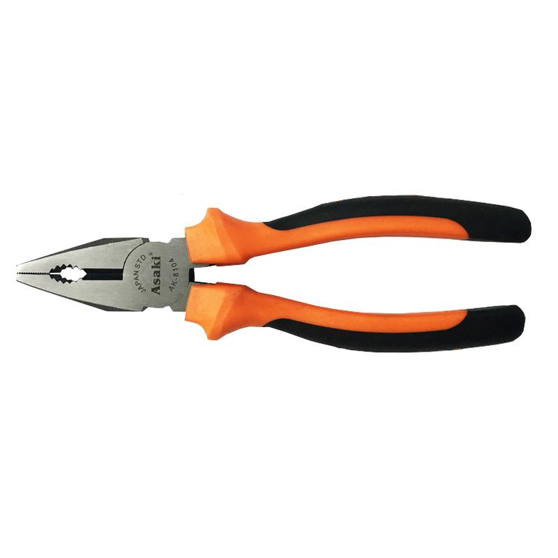 Kìm điện cán đỏ đen asaki ak-8104 8''/200mm
