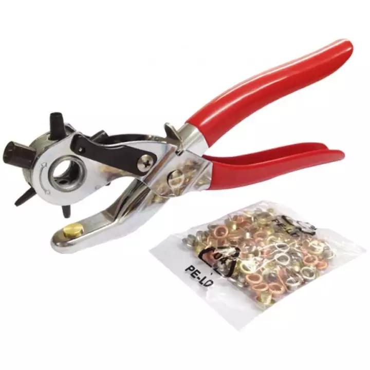 Kìm bấm lỗ dây nịt bằng thép carbon cao cấp, độ cứng cao, sắc bén (kèm khoen) TOP - K6012A loại 1