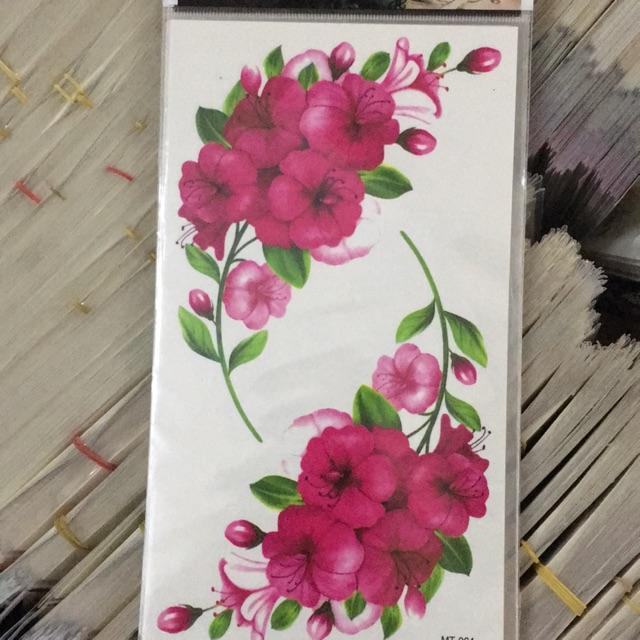 Combo 5 tấm hình xăm dán 10x20cm cbn05 các loài hoa đẹp