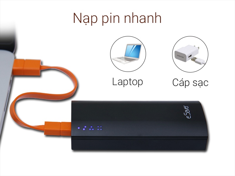 Đầy pin trong khoảng 3 đến 4 tiếng qua nguồn sạc 2.1A