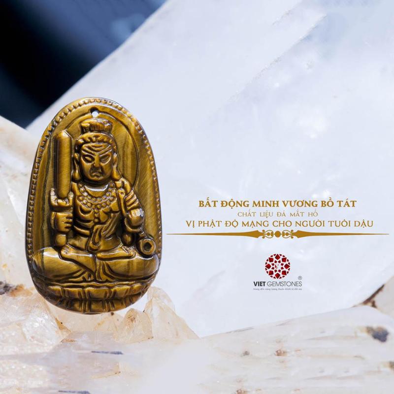 Mặt dây chuyền Bất Động Minh Vương Bồ Tát mắt hổ vàng - Phật bản mệnh cho người tuổi Dậu