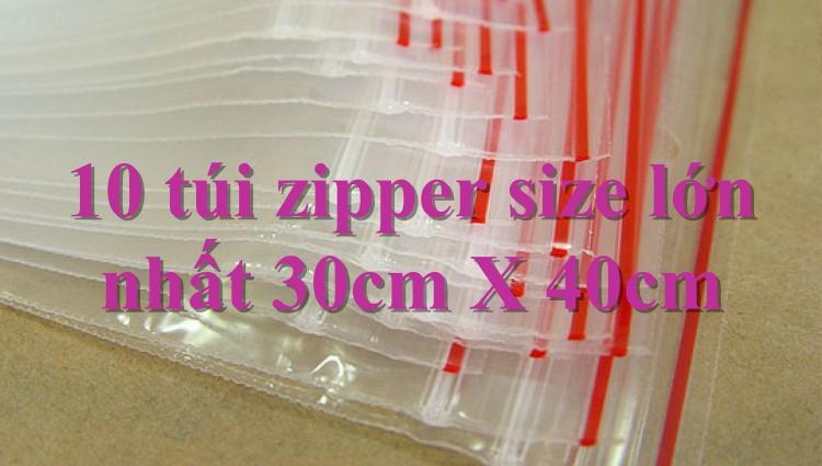 10 túi zipper 30cm X 40cm size lớn nhất của túi zipper chất liệu dày và bền - rab.store