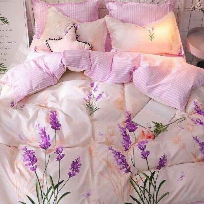 Bộ chăn ga gối hàn quốc hoa lavender