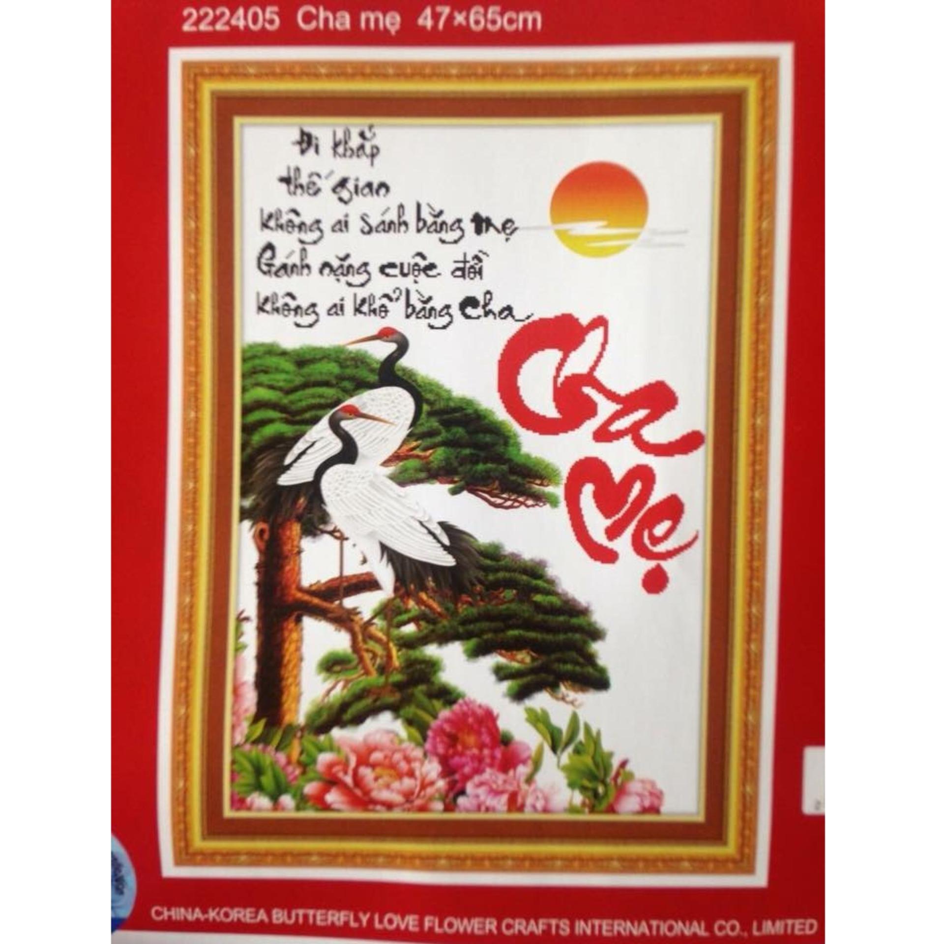 Tranh thêu chữ thập cha mẹ 222405