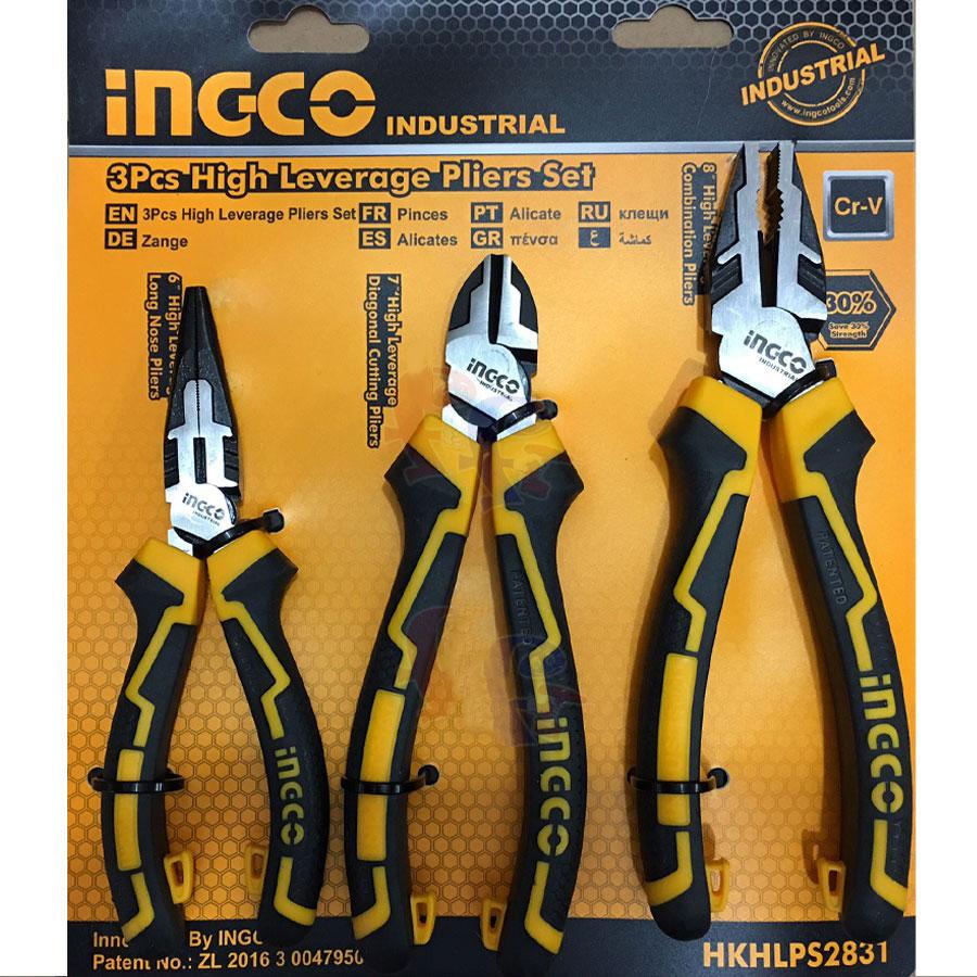 Bộ 3 kìm răng, cắt và nhọn cao cấp ingco hkhlps2831