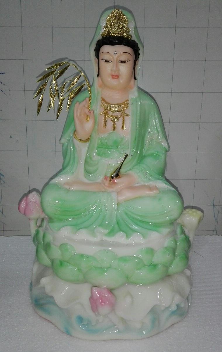 [HCM]Tượng phật bà quan âm bồ tát đá xanh ngọc cao 30cm