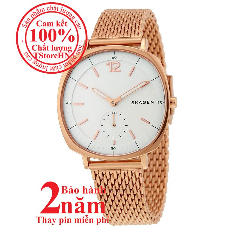 Đồng hồ nữ skagen skw2401, màu vàng hồng , mặt trắng, size 34mm- item no: skw2401