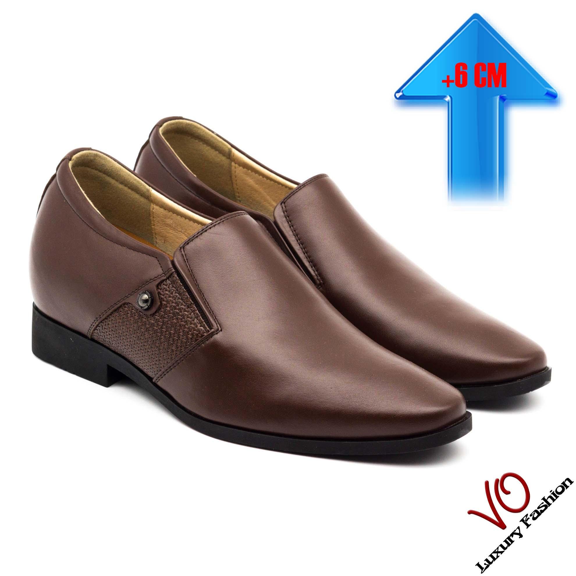 Giày da bò thật tăng chiều cao 6cm vo shoes ab757