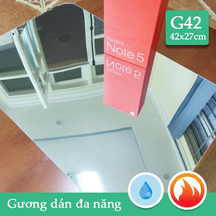 Gương dán nhà tắm,tủ gỗ CN dầy 1mm soi nét căng combo2 G42 42x27cm x2 tấm