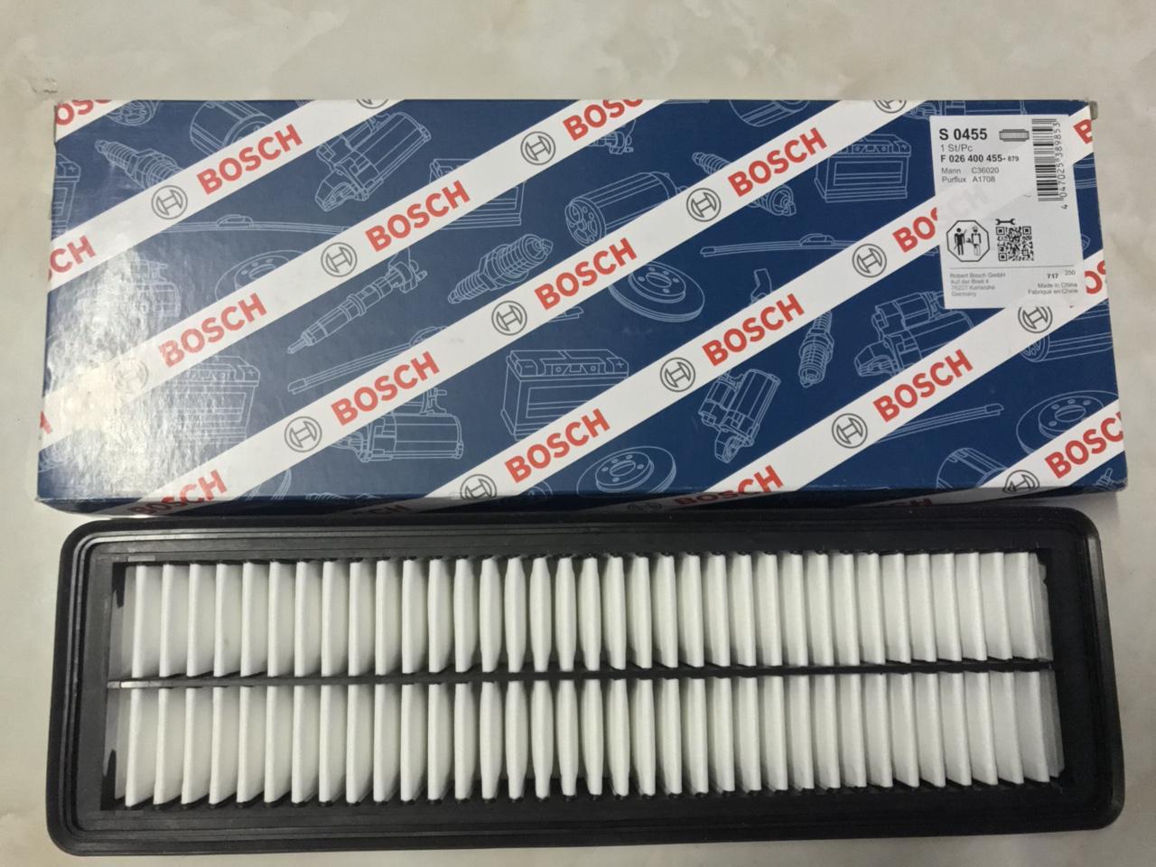 Lọc gió động cơ bosch s0455 cho hyundai i10 hatback 2013-2017