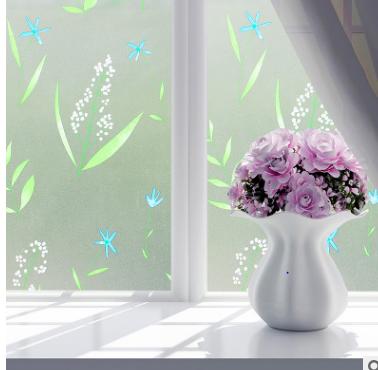 COMBO 5M Decal giấy dán kính hoa cỏ trắng lá xanh khổ rộng 45 cm.