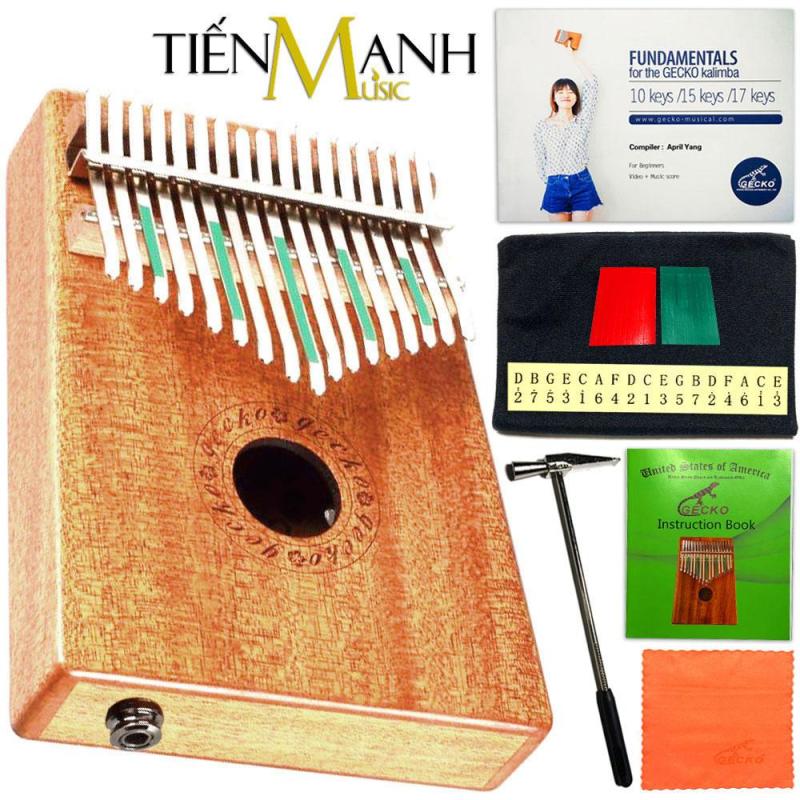 Đàn Kalimba Gecko 17 Phím K17MEQ (Có EQ - Gỗ Mahogany - Mbira Thumb Finger Piano 17 Keys - Kèm Sticker dán note, Decal xanh đỏ, Búa chỉnh âm, Túi đựng, Khăn lau, Sách học, Móng gẩy Tiến Mạnh Music - Cho trẻ cảm thụ Âm Nhạc và Người mới chơi Nhạc Cụ)