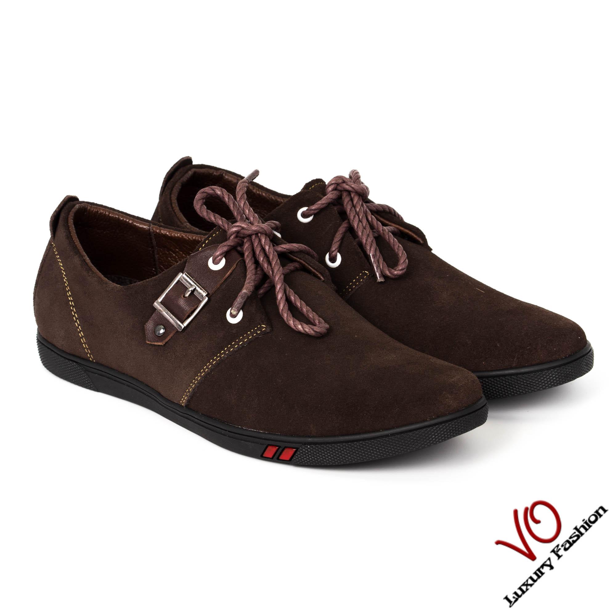Giày thể thao da bò màu nâu phong cách VO KT458