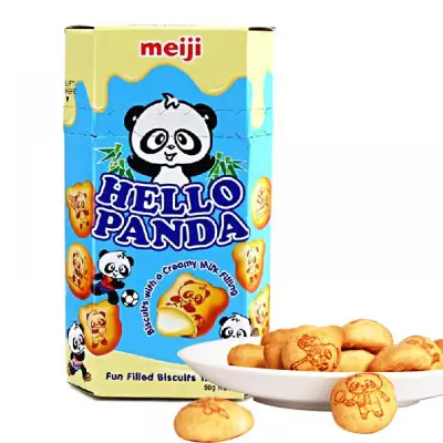 Combo 10 Hộp Bánh gấu Meiji Hello Panda 50gr vị Vani