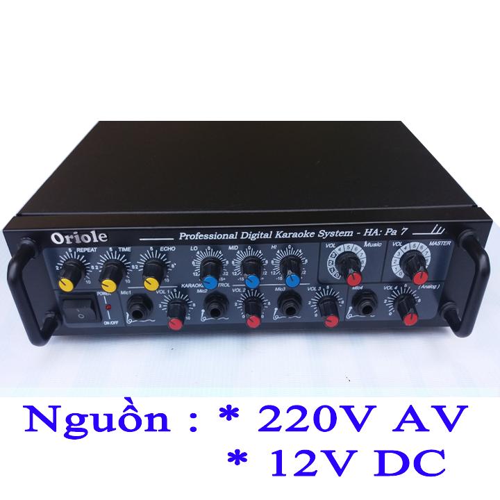âm li mini oriole HAPA7-220V hoặc acquy12V DC - ampli mini karaoke