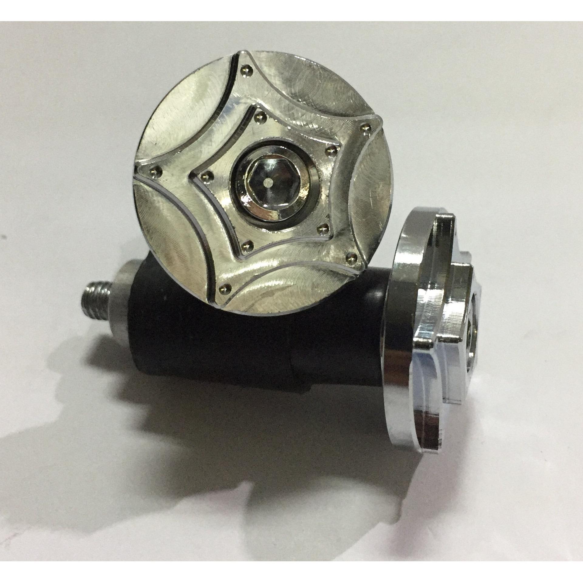 Gù tay lái xe máy INOX CNC (Trắng ánh kim )