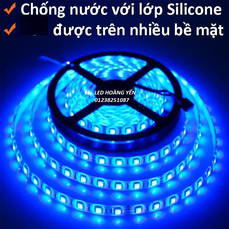 [HCM]Đèn LED dây 5050 XANH DƯƠNG 12V 5M PHỦ SILICON