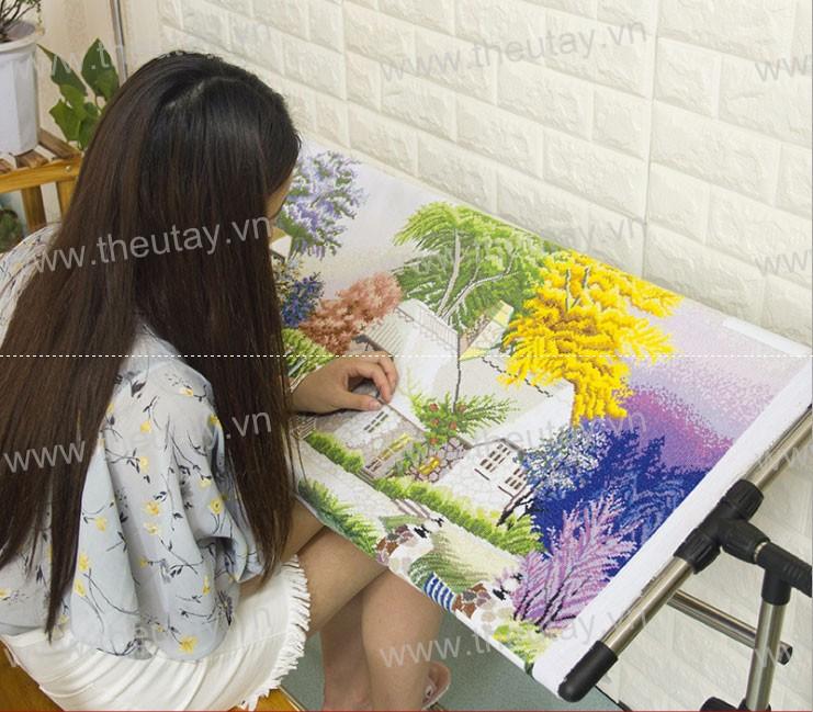 Khung Thêu Chữ Thập, Thêu Ru Băng Đa Năng Kiêm Phơi Quần Áo Thép Không Gỉ Điều Chỉnh Xoay 360 Độ Đứng Ngồi OK KT05