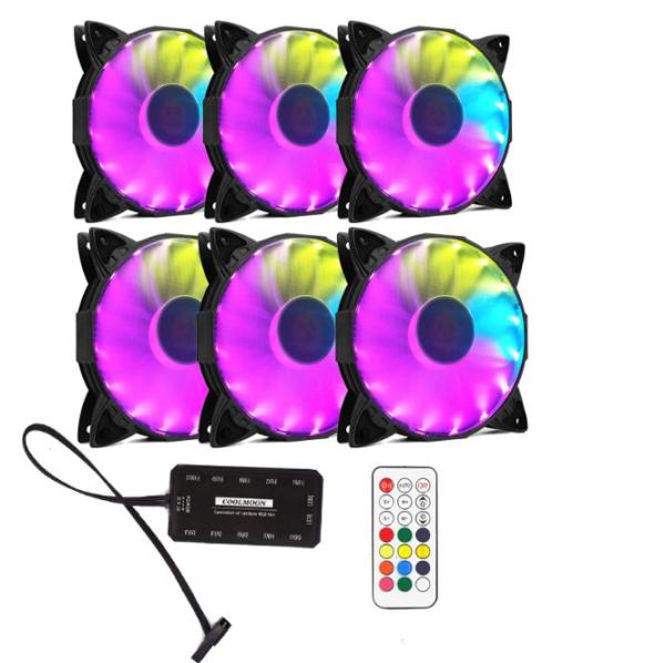 Bảng giá Bộ 8 Fan Case Coolman Led RGB Digital 16 Triệu màu, 366 Hiệu Ứng - Kèm Bộ Hub Kết Nối Nguồn Và Remote Phong Vũ