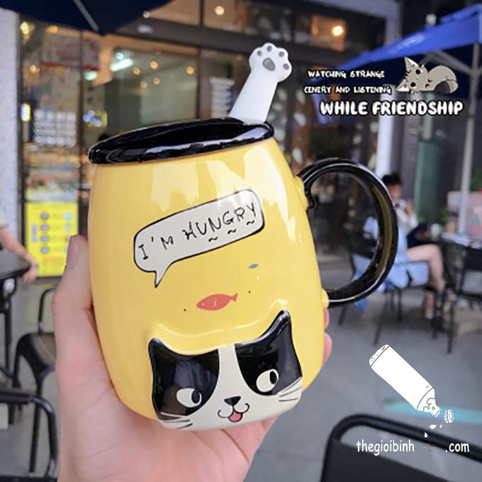 Ly cốc sứ quai cầm kitty c10