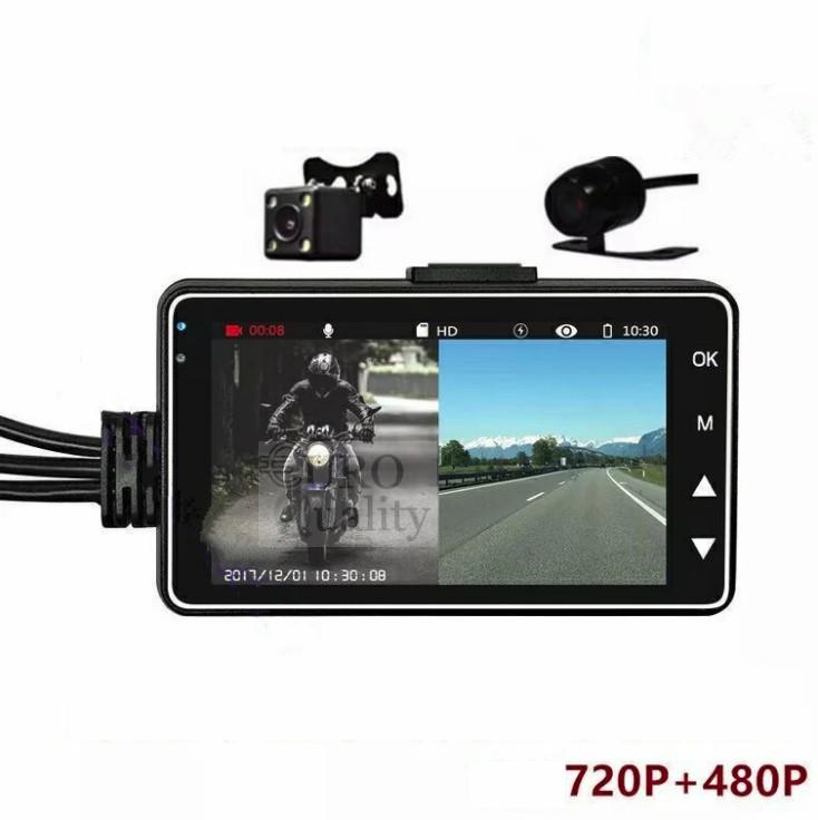 Camera hành trình xe máy có màn hình hiển thị 3 inch, 2 camera trước và sau