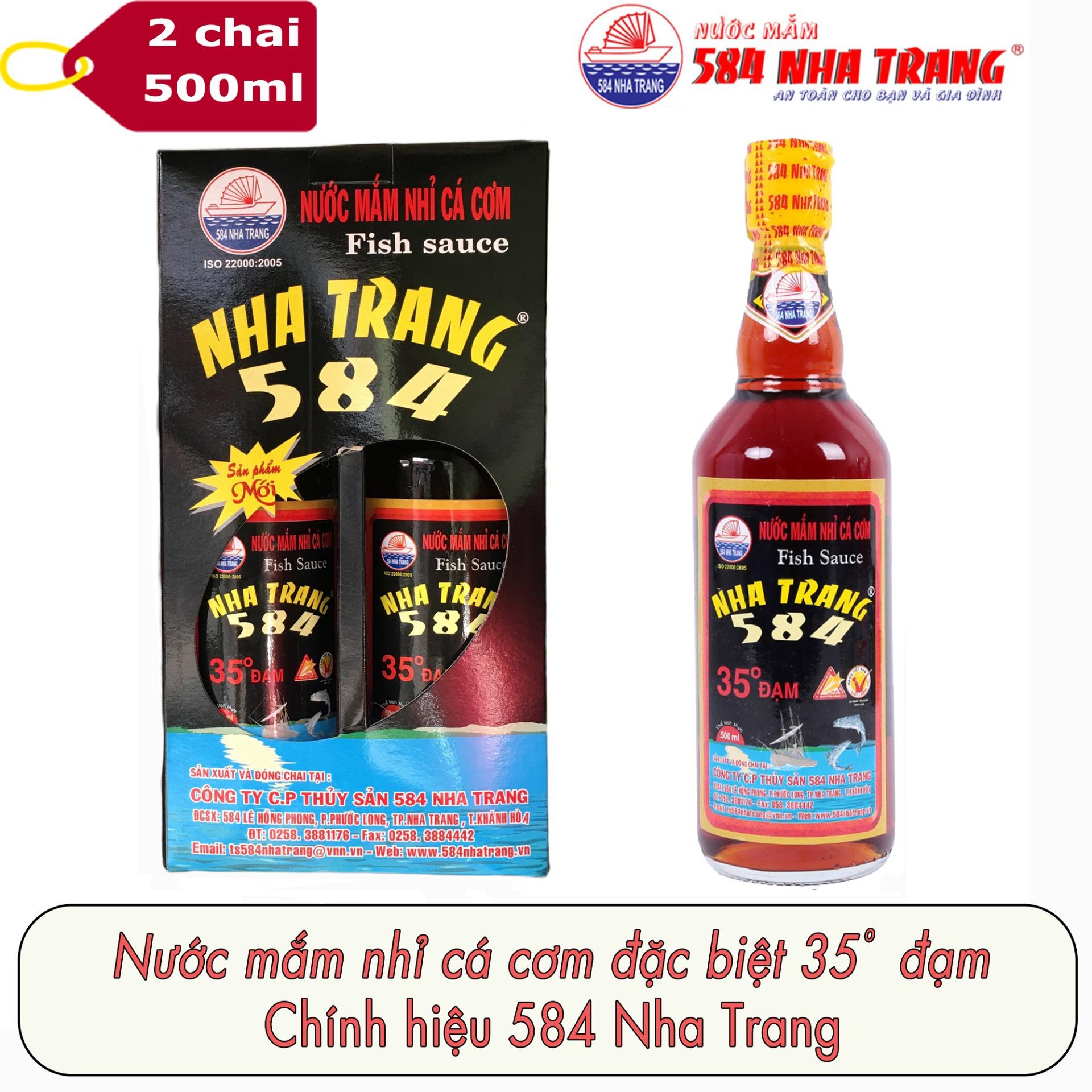 Combo 2 chai nước mắm cốt 584 nha trang 35 độ đạm 2 x 500ml pm35 đặc sản du lịch nha trang