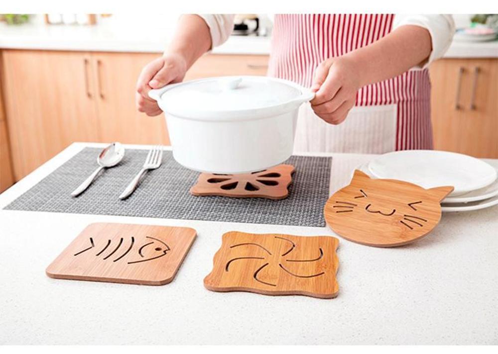 Lót cốc - đĩa chống nóng bằng gỗ tre KamiHome