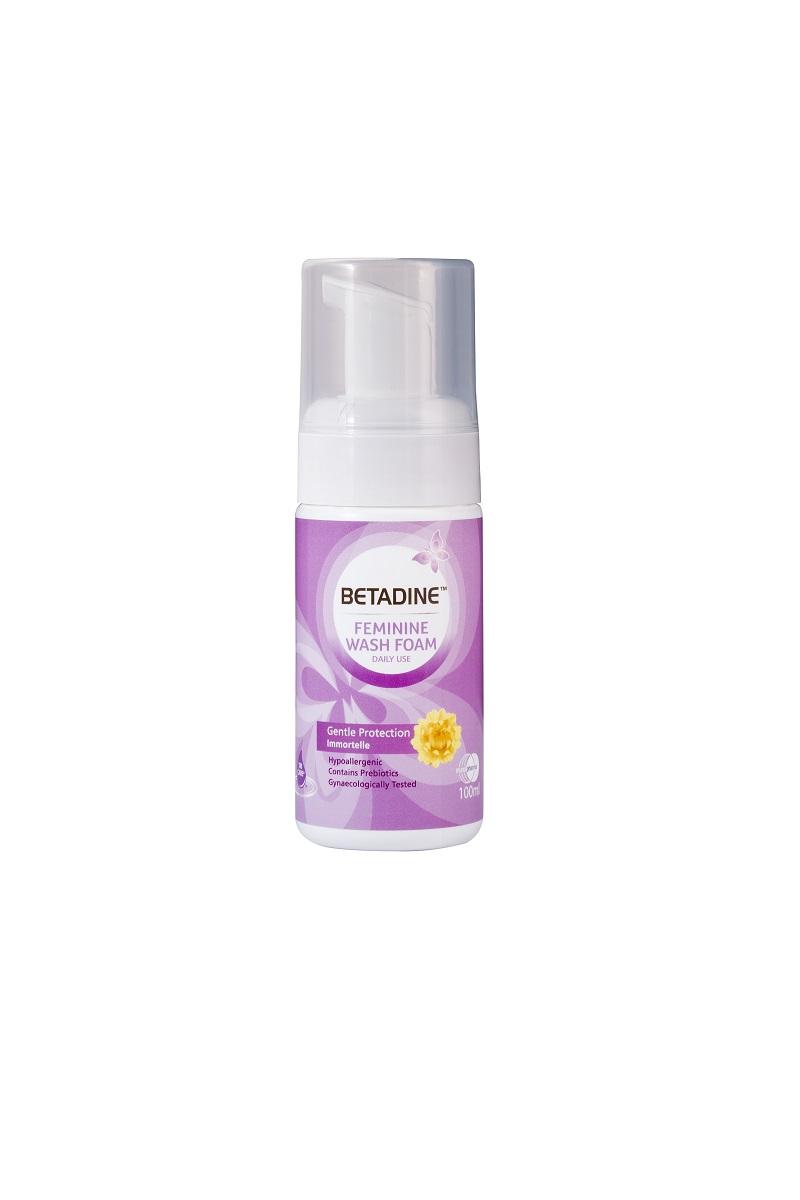 Bọt Vệ Sinh Phụ Nữ Hằng Ngày BETADINE® Bảo Vệ Dịu Nhẹ Immortlle foam 100ML