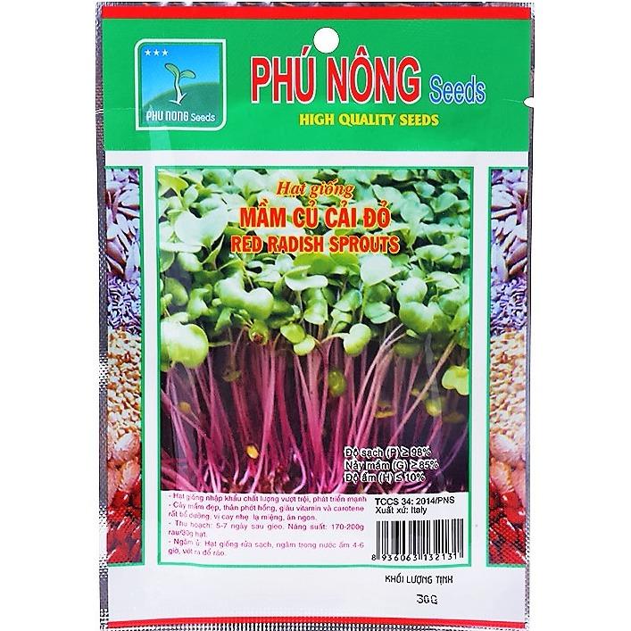 [HCM]Hạt giống mầm củ cải đỏ ITALIA PN - 30g