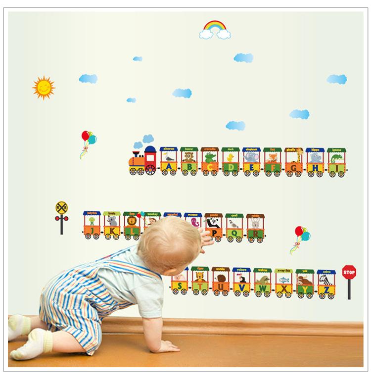 Decal dán tường cho bé tàu lửa