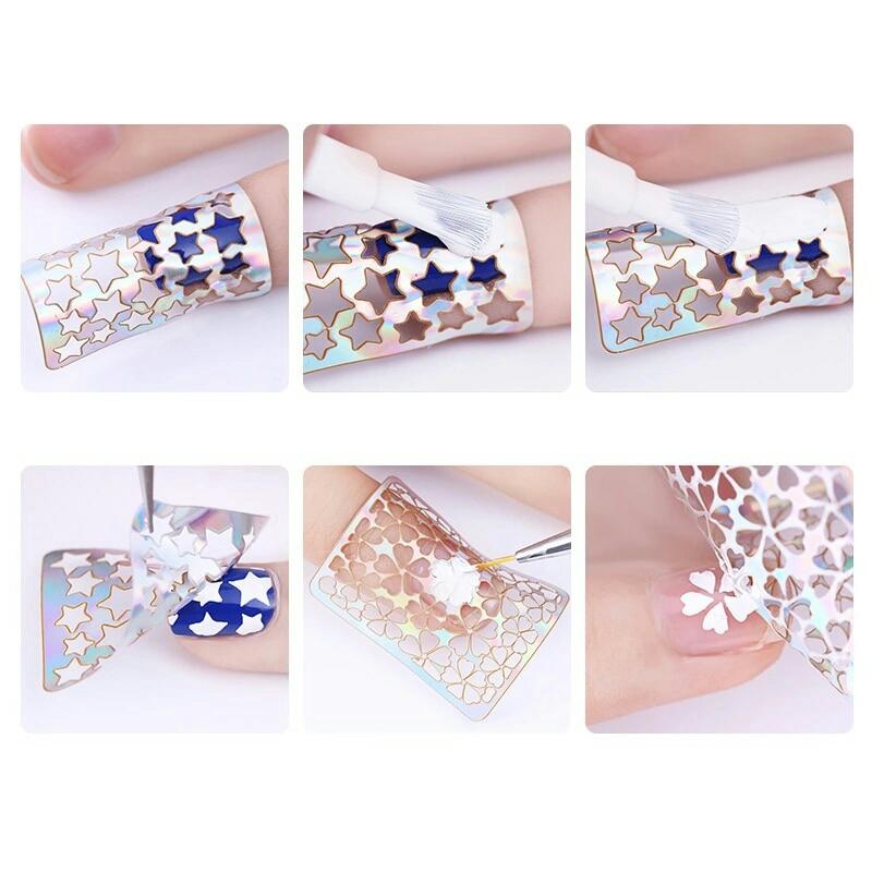 Set 6 tấm dán lưới vinyls nail trang trí móng