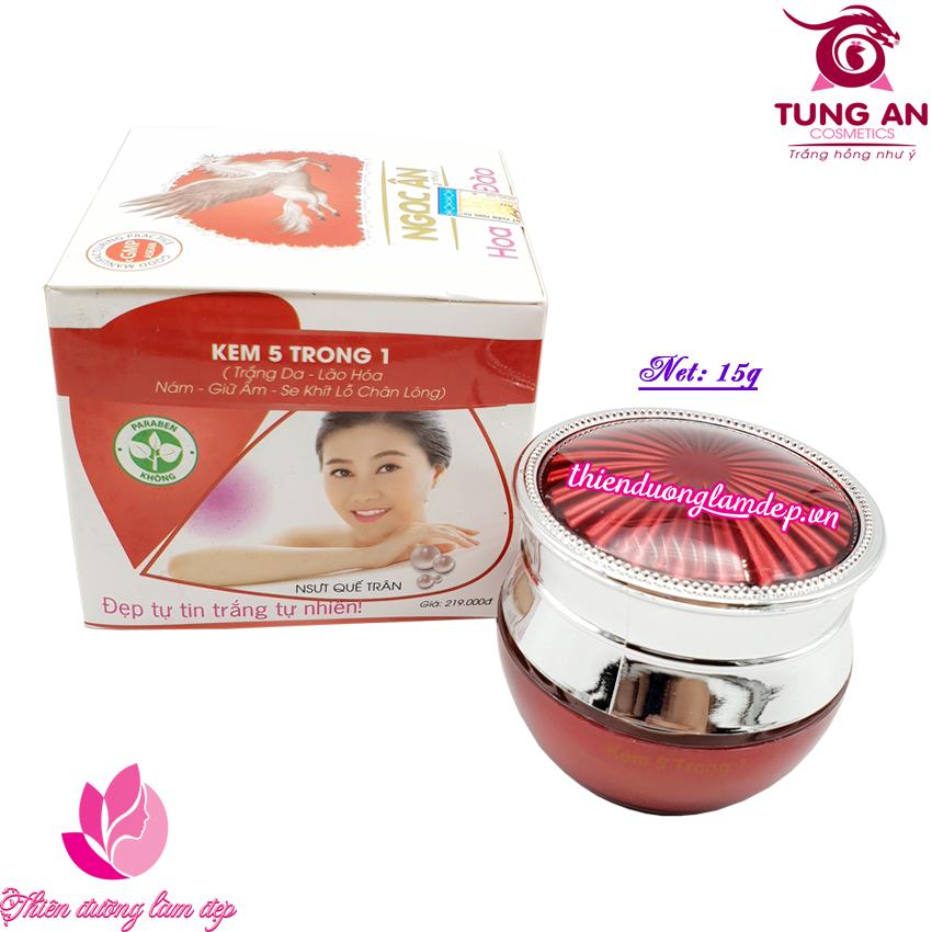 Mỹ Phẩm NGỌC ÂN - Kem trắng da lão hóa nám giữ ẩm se khít lỗ chân lông 5 trong 1 (15g)