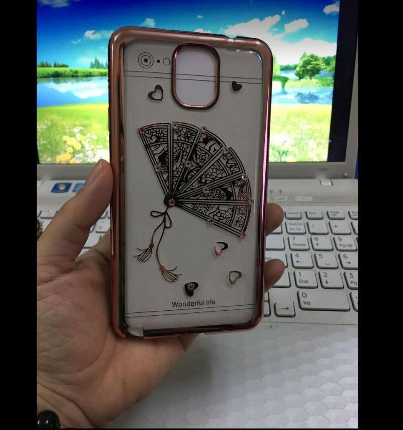 Ốp lưng thời trang viền màu đính đá cho Samsung Note 3