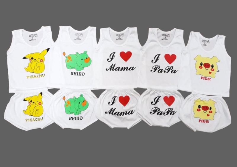 Nơi bán Combo 10 bộ sát nách quần chip cotton cho bé trai_ bé gái-Sz 2:6-8kg