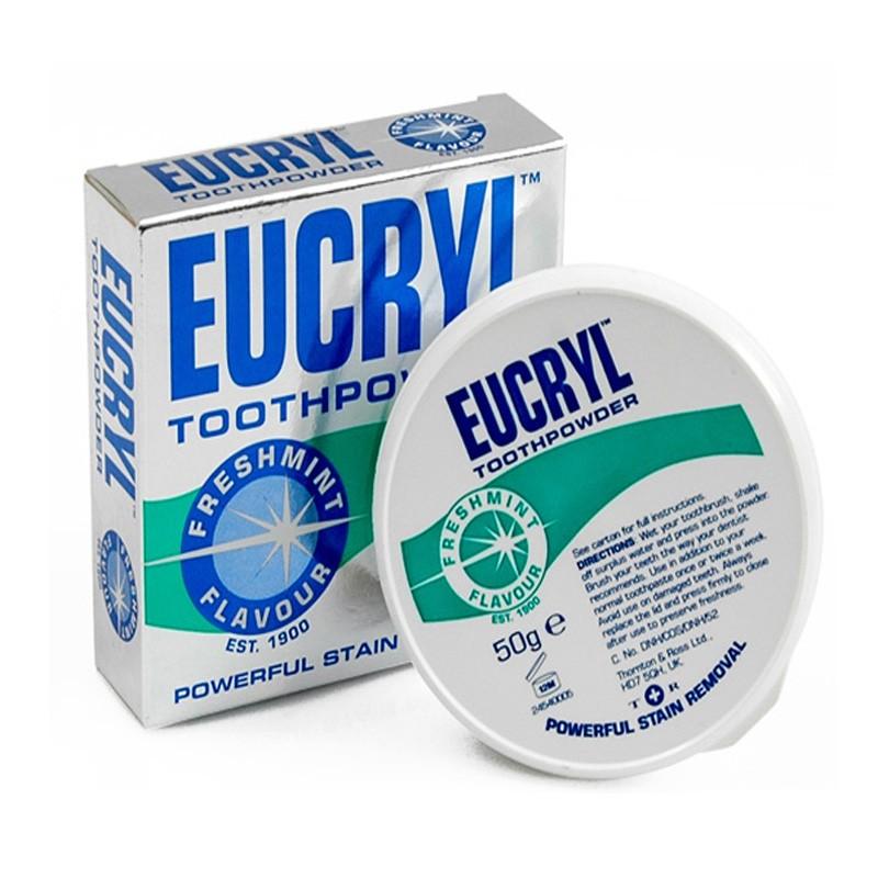 Bột đánh trắng răng Eucryl hương Freshmint 50 Grams - Eucryl ToothPowder Freshmint Flavor 50 Grams