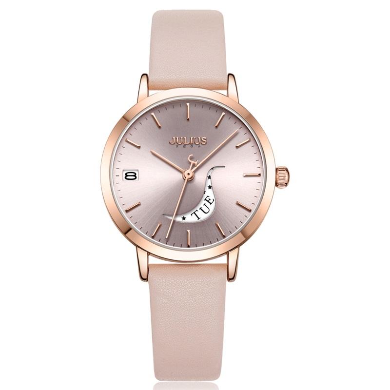 Đồng hồ nữ julius hàn quốc dây da ja-1076