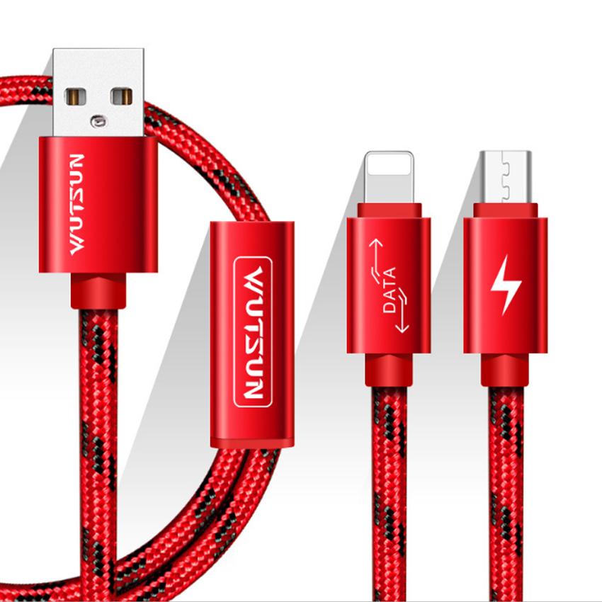 Dây cáp sạc micro usb và lightning wutsun powerline 1.2m