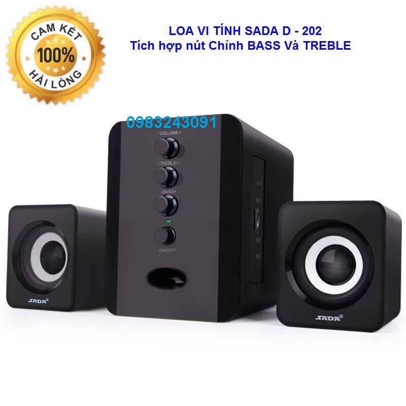 Loa vi tính sada d-202, có núm chỉnh bass và treble