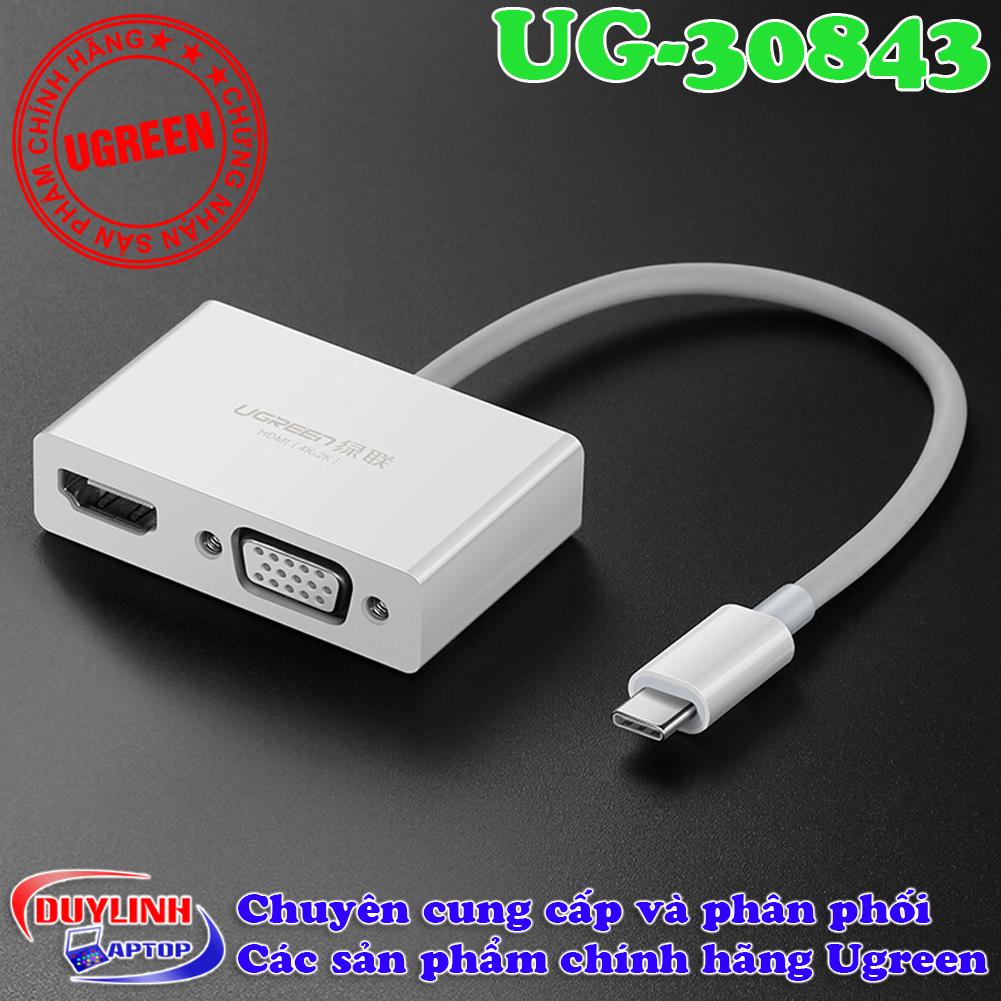 Cáp usb type c to hdmi và vga ugreen - adapter usb c