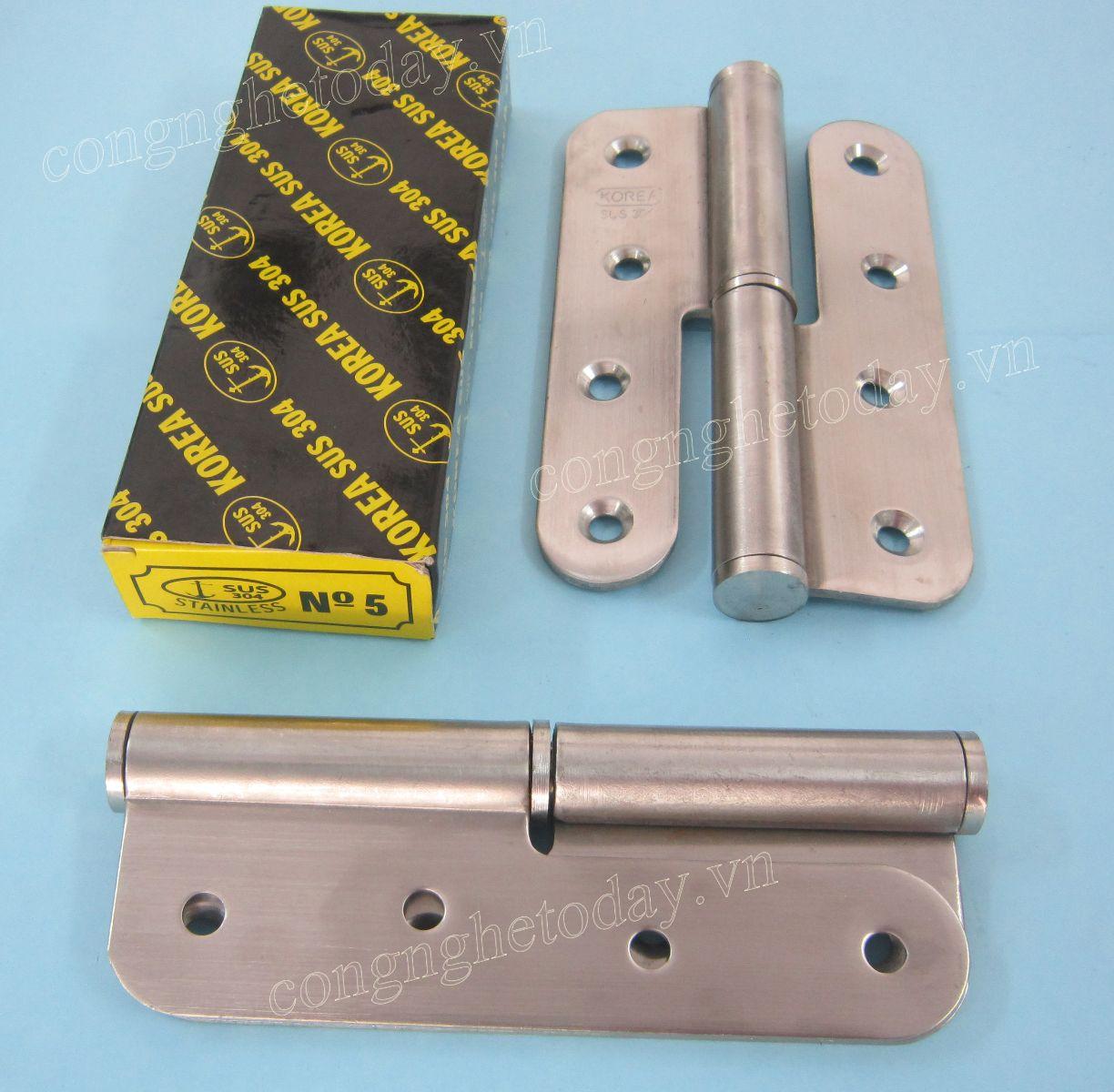 Bộ 2 lá bản lề cối inox 304 số 5