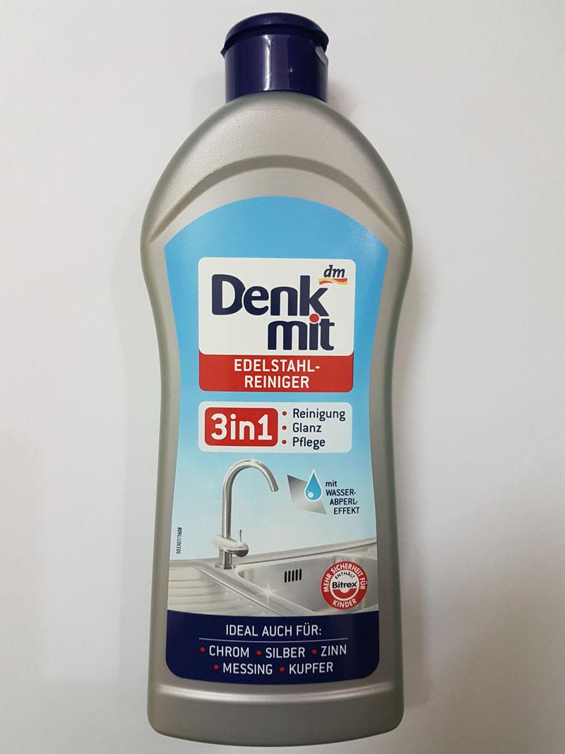 Dung dịch Denkmit Edelstahl làm sạch các bề mặt thép không gỉ, đồ inox, bạc..., xách tay Đức